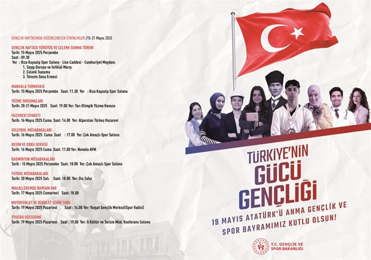 15-21 Mayıs Gençlik Haftası ve 19 Mayıs Atatürk'ü Anma Gençlik ve Spor Bayramı